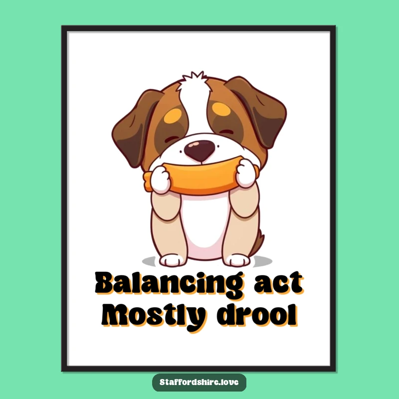 Free Printable Wall Art: Talented Saint Bernard, Funny Downloadable Decor for a Playful Home