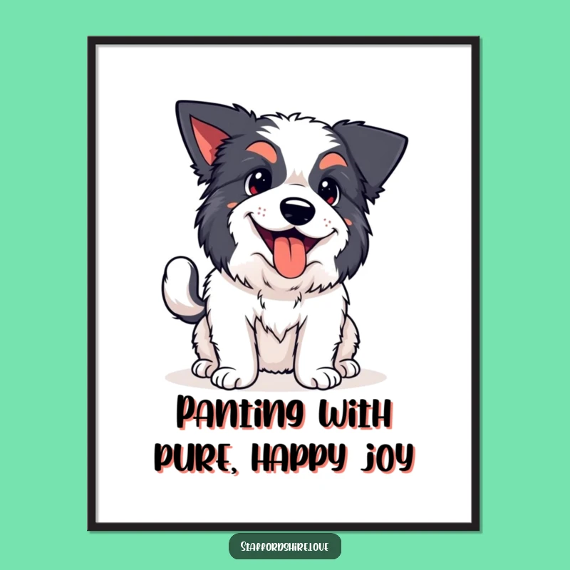 Funny Free Printable Staffy Wall Art: Wagging Tail Downloadable Decor