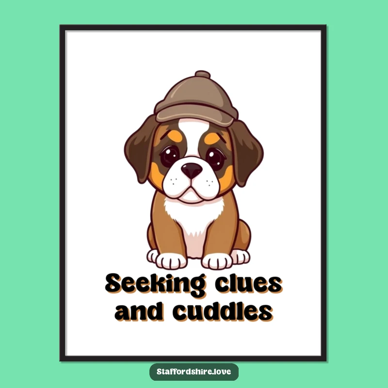 Funny Free Printable Wall Art: Detective Puppy Investigates - Quirky Downloadable Home Decor
