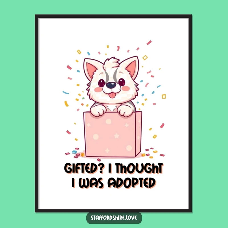 Funny Free Printable Wall Art: Staffordshire Gift Box Confetti Explosion Decor