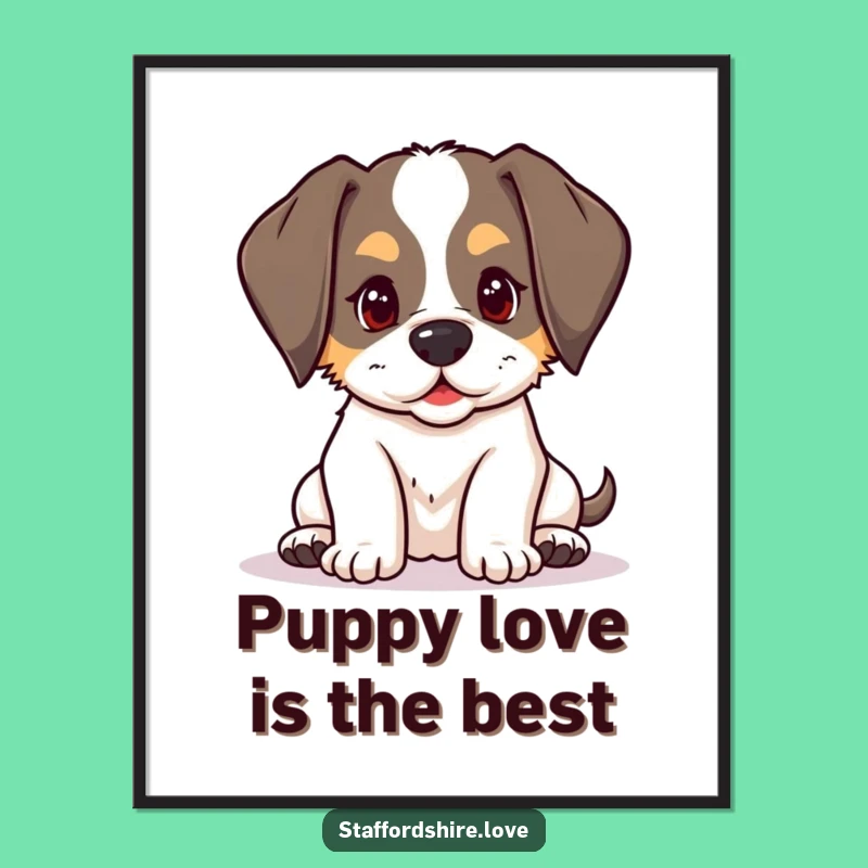 Free Printable Wall Art: Nudgy Puppy Cuteness Overload, Humorous Downloadable Decor Gift