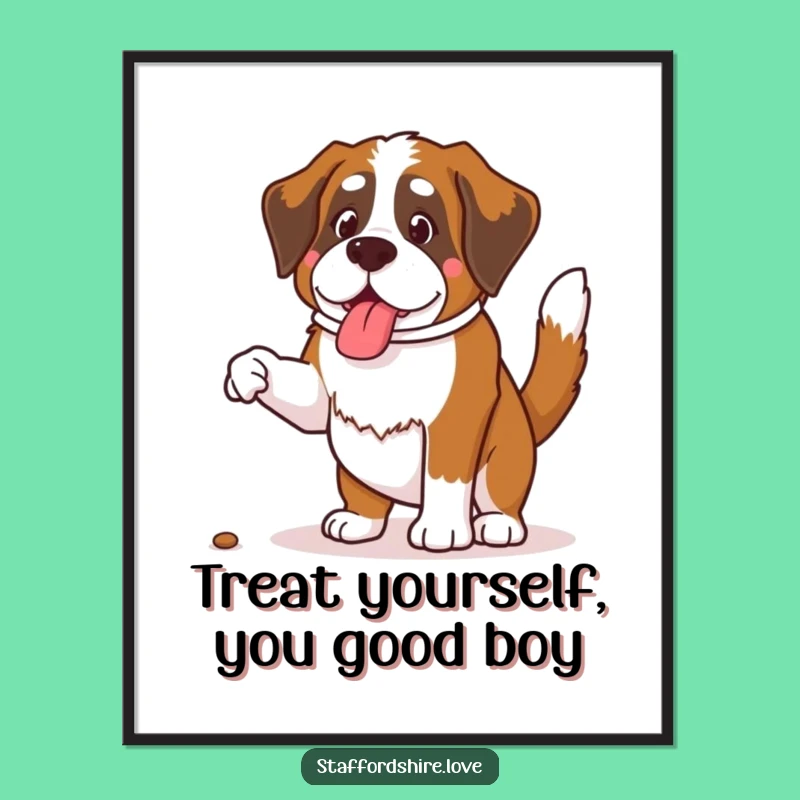 Free Printable Saint Bernard Wall Art: Treat Jumper Decor, Funny Downloadable Art