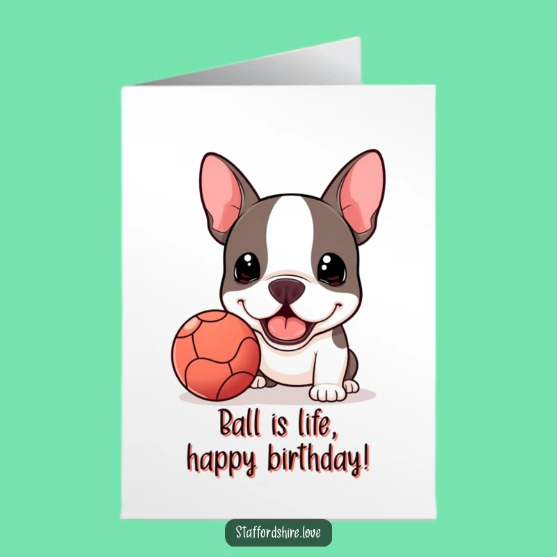 Free Printable Birthday Card: Kawaii Staffy Ball Offer, Funny Downloadable Gift