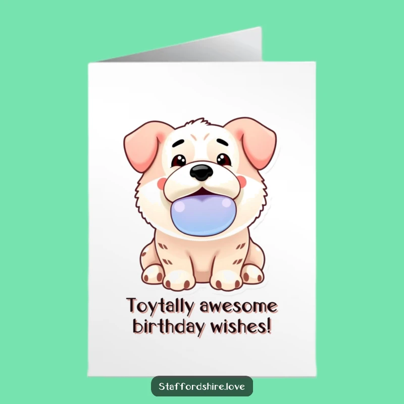 Free Printable Birthday Card: Slobbery Toy Staffordshire Birthday Fun Downloadable Gift