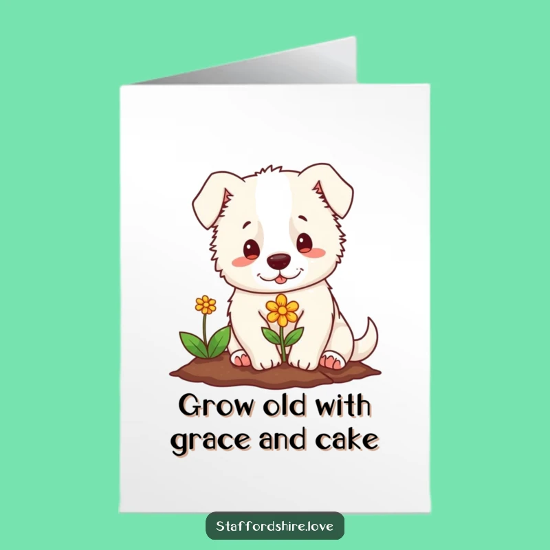 Free Printable Birthday Card: Gentle Staffordshire Plants Birthday Flower Joy
