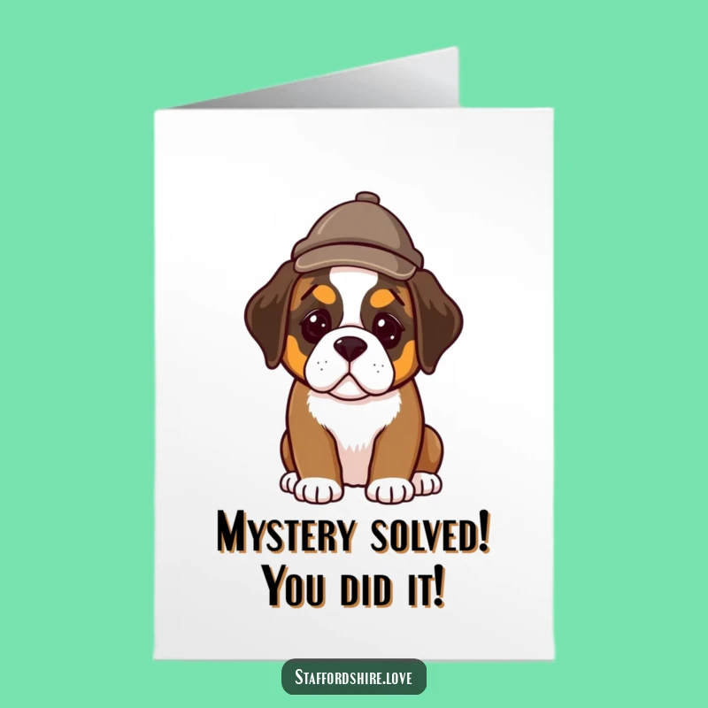 Free Printable Congrats Card: Detective Puppy Cracks the Case - Funny Downloadable Gift