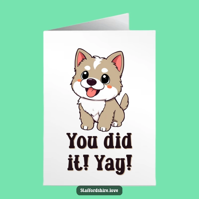 Free Printable Congrats Card: Happy Puppy Celebration, Humorous DIY Downloadable Gift
