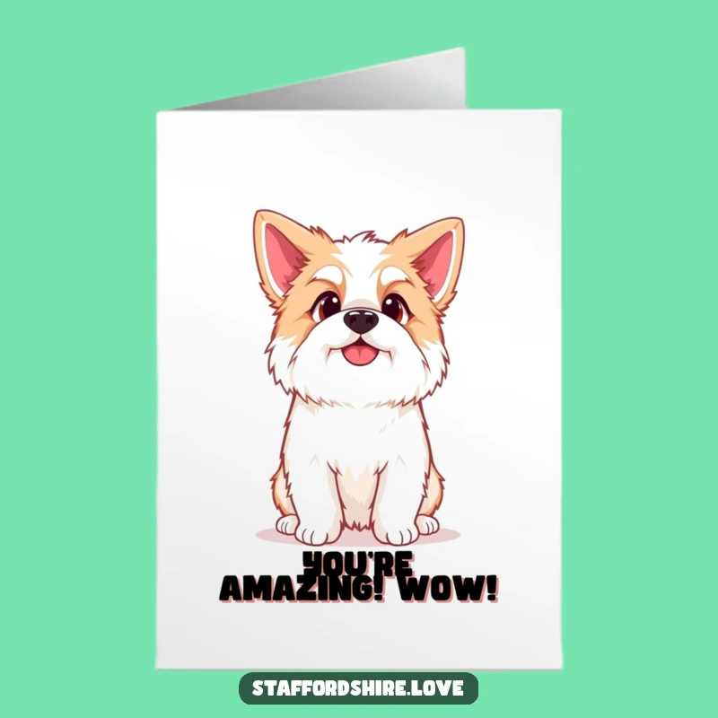 Free Printable Staffy Congrats Card: Curious Dog Downloadable Greeting for Achievements