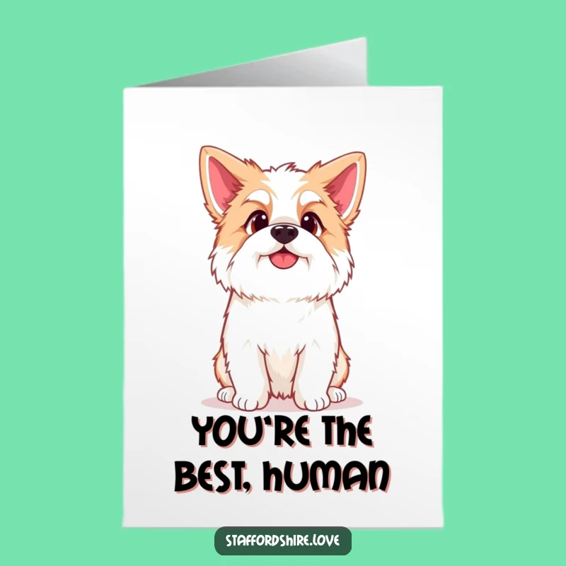 Free Printable Staffy Thank You Card: Curious Dog Downloadable Greeting for Appreciation