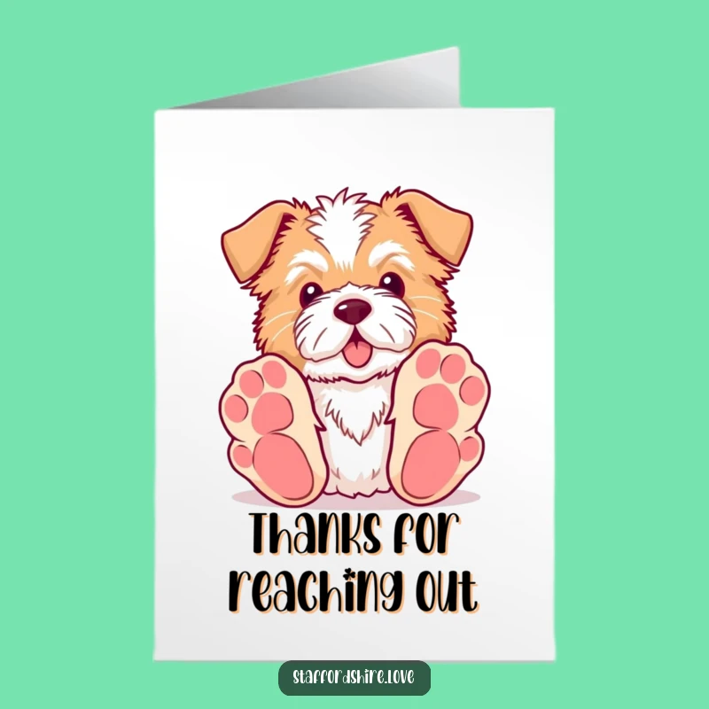 Free Printable Thank You Card: Grateful Staffordshire Paws Toy Downloadable Gift