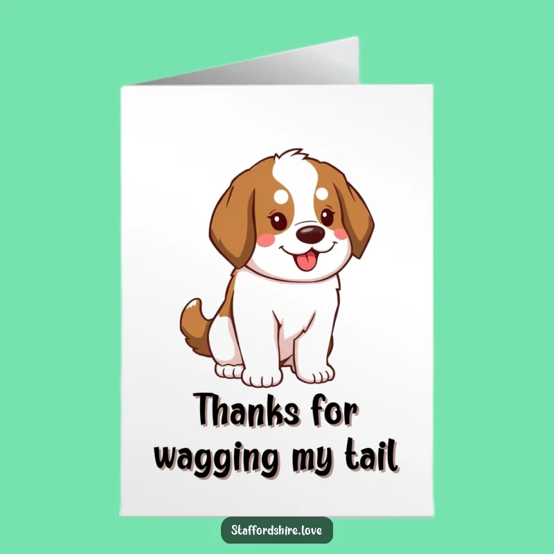 Free Printable Thank You Card: Saint Bernard's Enthusiastic Tail Wag of Thanks