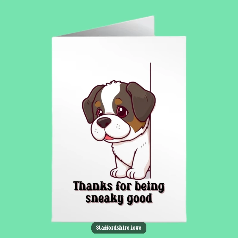 Free Printable Thank You Card: Saint Bernard's Mischievous Thanks for Your Kindness