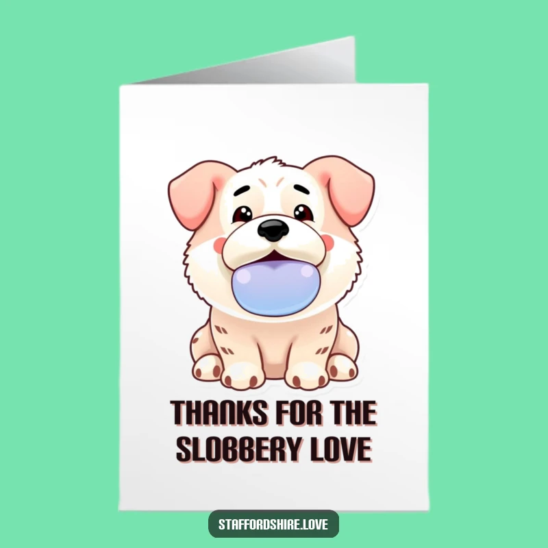 Free Printable Thank You Card: Slobbery Toy Staffordshire Thanks Downloadable Gift