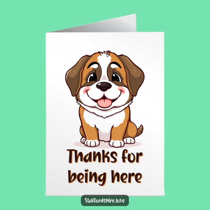 Free Printable Thank You Card: Nudging Saint Bernard - Sweet Doggy Downloadable