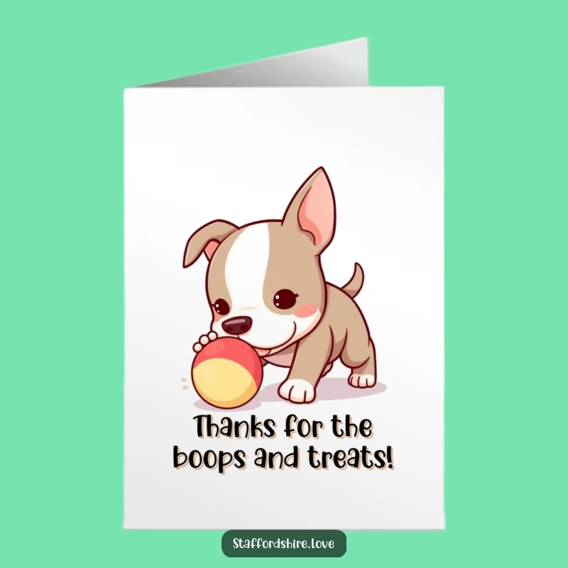 Free Printable Thank You Card: Kawaii Staffy Puppy Toy Fun, Heartfelt Downloadable Gift