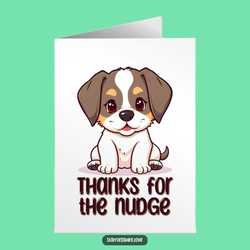 Free Printable Thank You Card: Puppy's Affectionate Nudge, Hilarious DIY Downloadable Gift