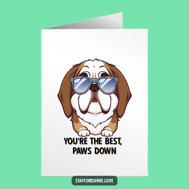 Free Printable Thank You Card: Goofy Saint Bernard Sunglasses - Funny Dog Thank You Download