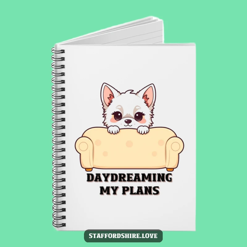 Funny Kawaii Staffordshire Notebook: Jot Down Ideas with a Peeking Pup