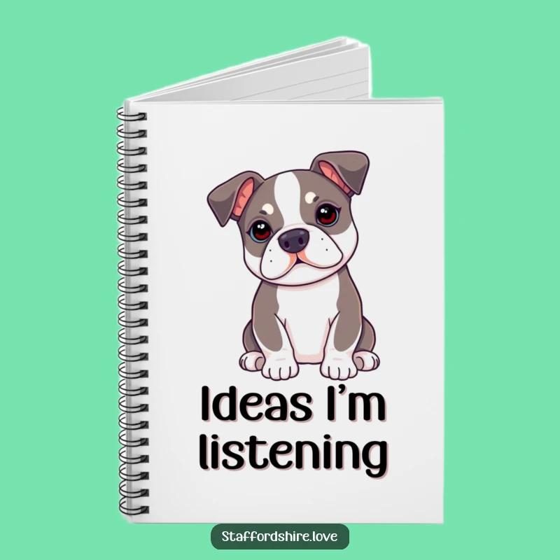 Funny Kawaii Staffy Notebook - Jot Down Notes with Attentive Charm