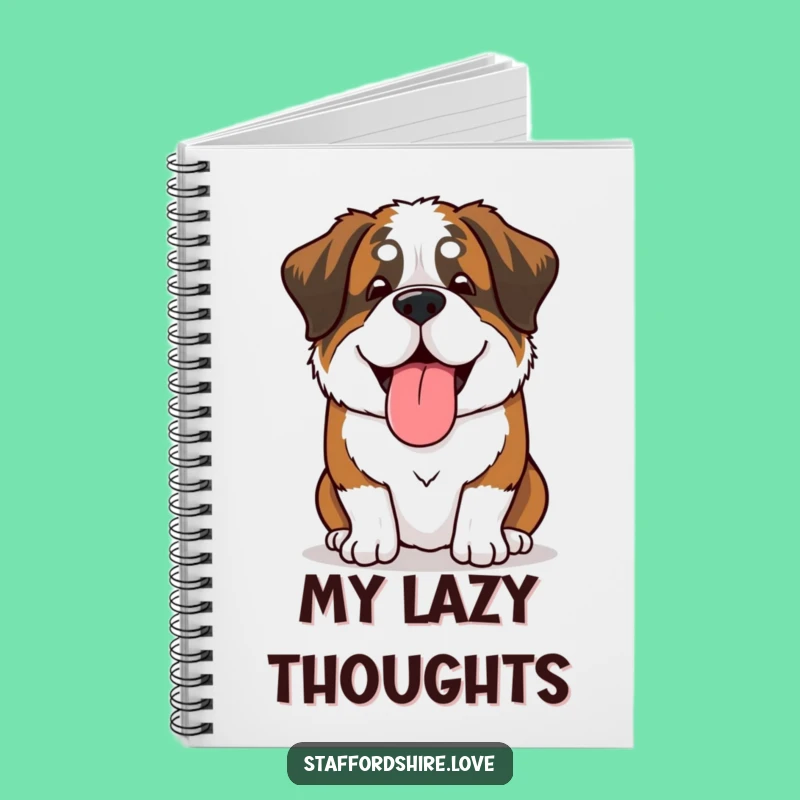 Funny Saint Bernard Relaxed Notebook: Happy Sigh Tongue for Hilarious Jotting Gift