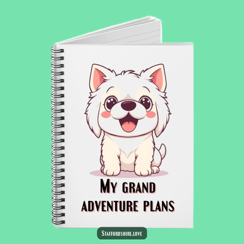 Funny Kawaii Staffordshire Notebook - Playful Dog's Notes, Unique Funny Gift Journal