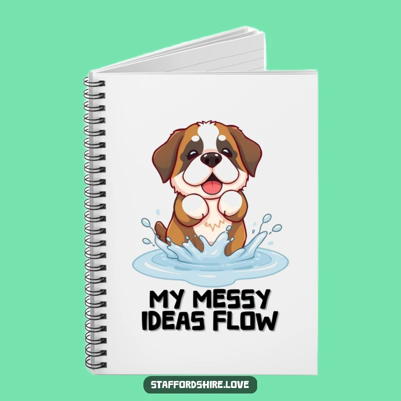 Funny Saint Bernard Splash Notebook: Jot Down Happy Thoughts
