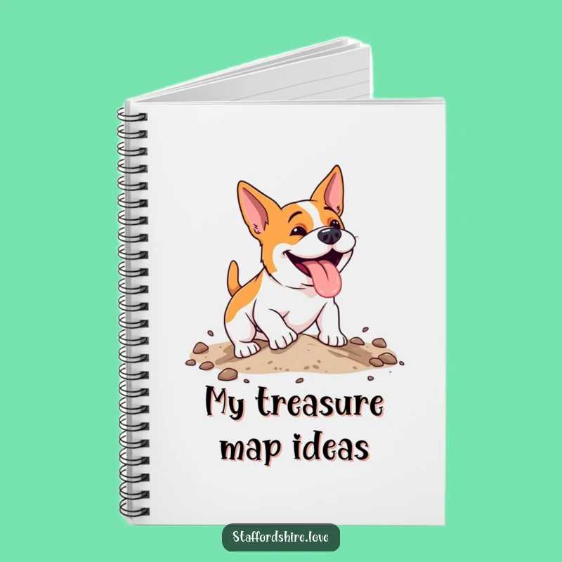 Funny Digging Staffy Notebook, Energetic Dog Journal, Humorous Gift