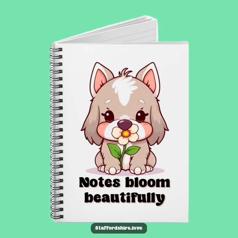 Funny Kawaii Staffordshire Notebook: Jot Down Ideas with Sweet Flower