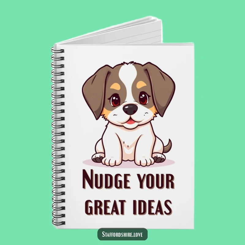 Funny Nudging Puppy Notebook: Kawaii Staffy Journal for Playful Notes