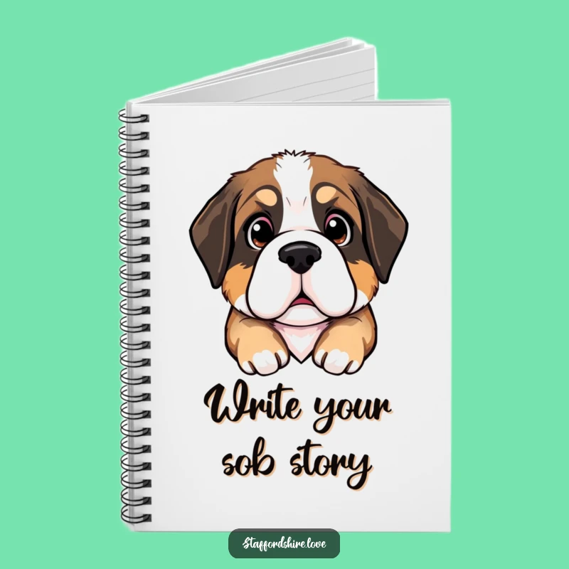 Funny Saint Bernard Puppy Notebook: Pleading Eyes for Cute, Hilarious Jotting Gift