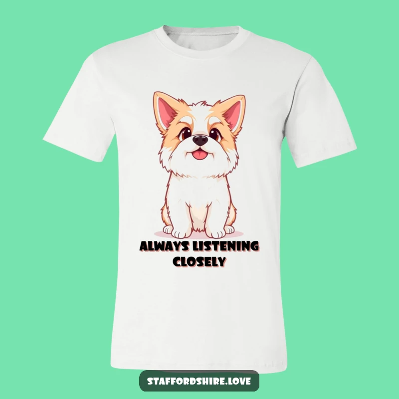 Funny Kawaii Staffordshire T-Shirt: Show Your Pup's Curious Side
