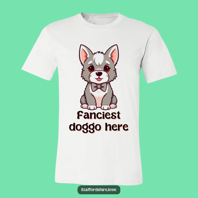 Funny Kawaii Staffy Bowtie T-Shirt: Stylish and Hilarious Dog Tee