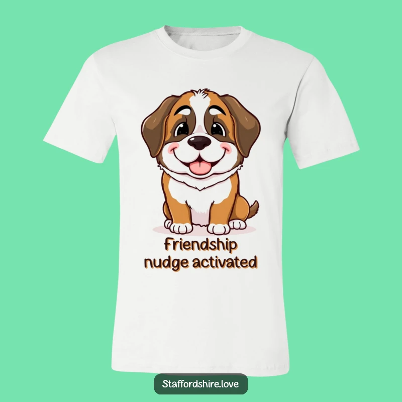 Funny Saint Bernard Nudge T-Shirt: Wear Your Affection Proudly!