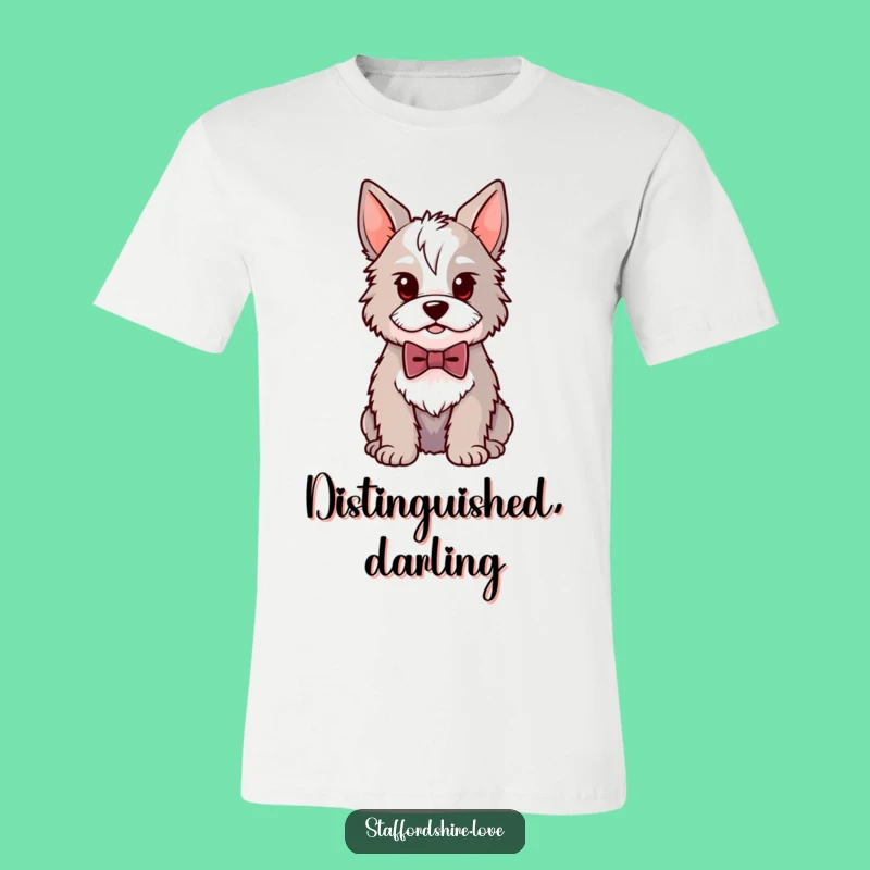 Funny Bowtie Staffordshire T-Shirt - Cute Dog Apparel Gift Idea