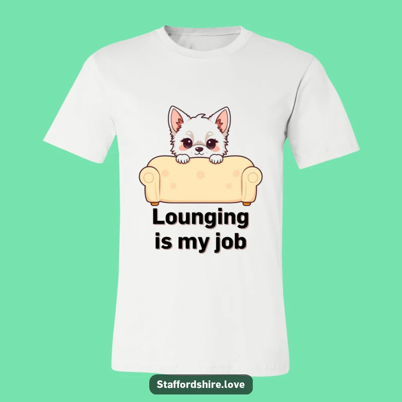 Funny Kawaii Staffordshire T-Shirt: Peeking Pup Fun for Dog Lovers