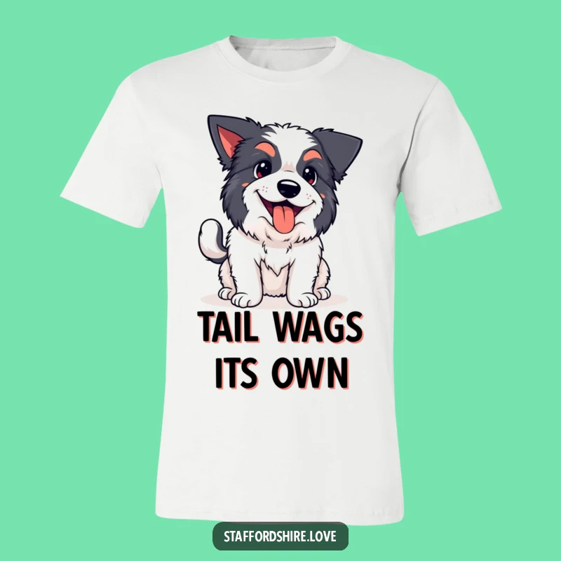 Funny Kawaii Staffy Wagging Tail T-Shirt: Joyful and Hilarious Dog Tee