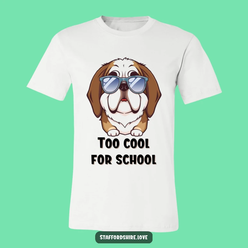 Funny Saint Bernard Goofy Sunglasses T-Shirt: Hilarious Dog Lover Apparel Gift!