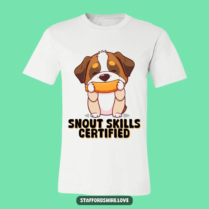 Funny Saint Bernard Toy Balancing T-Shirt: Show Off Doggy Talents with This Hilarious Tee