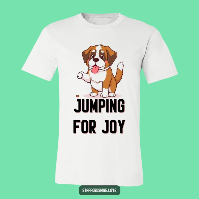Funny Saint Bernard Treat Jump T-Shirt - Hilarious Dog Owner Apparel
