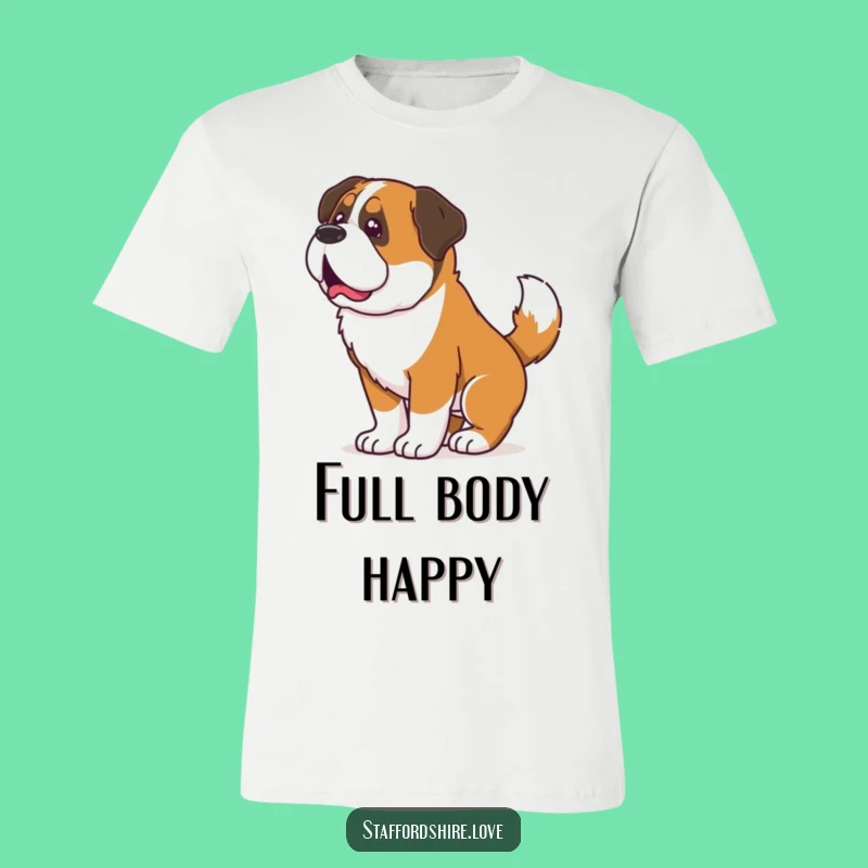 Funny Saint Bernard Wiggle T-Shirt: Show Your Joy with This Hilarious Dog Tee