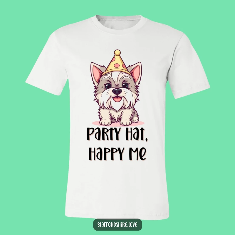 Funny Staffy Silly Grin Cone Hat T-Shirt: Hilarious Dog Tee Gift