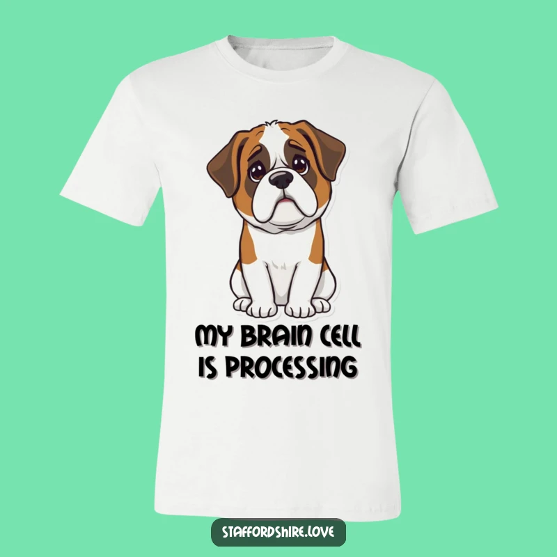 Funny Kawaii Saint Bernard T-Shirt - Confused Dog Face Tee, Awesome Gift for Pet Owners