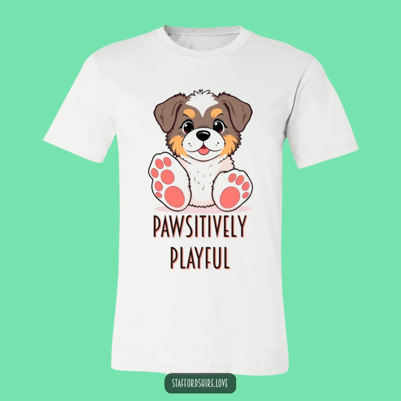 Funny Kawaii Staffy Paws T-Shirt: Playful and Hilarious Dog Tee