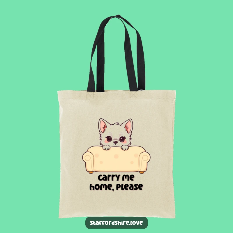 Funny Kawaii Staffordshire Tote Bag: Carry Your Pup's Peek