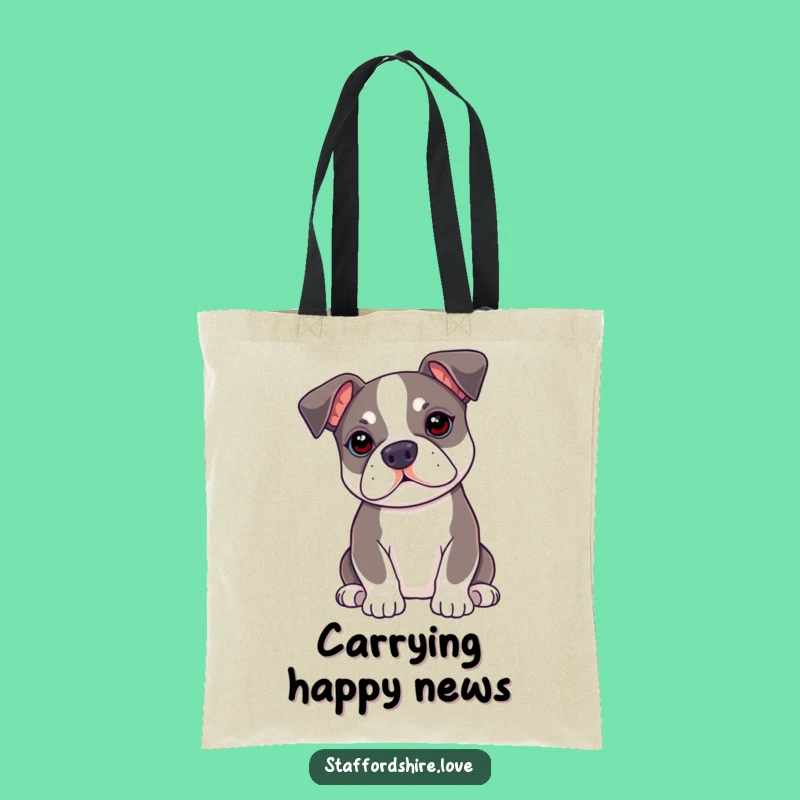 Funny Kawaii Staffy Tote Bag - Carry Your Attention with Style