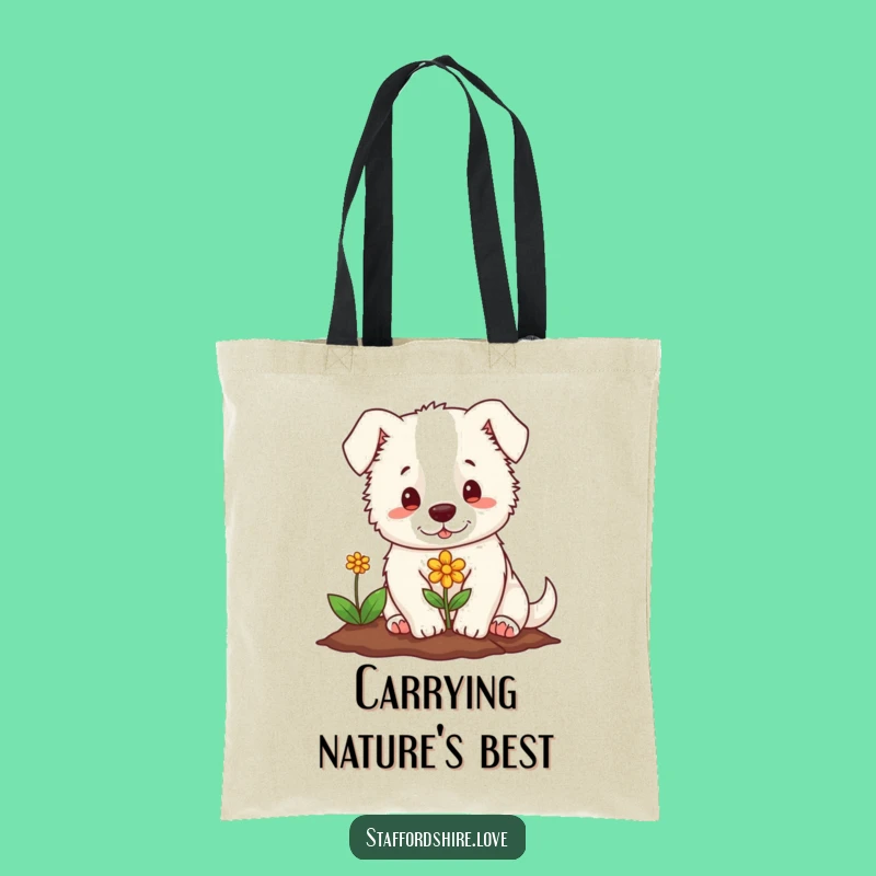 Funny Staffordshire Flower Tote: Carry Your Gentle Humor Everywhere!