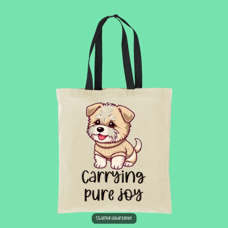 Funny Staffy Tote Bag: Sweater Style, Happy Wagging Tail Carrier, a Practical Funny Gift