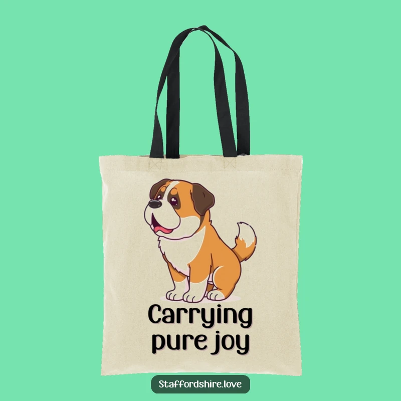 Funny Saint Bernard Wiggle Tote Bag: Carry Your Essentials with This Hilarious Dog Accessory