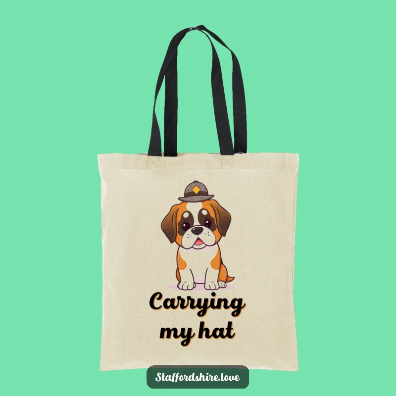 Funny Saint Bernard Hat Balance Tote Bag: Carry Your Style and Humor!