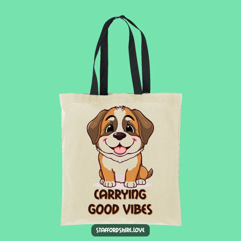 Funny Saint Bernard Nudge Tote Bag: Carry Friendship Everywhere!
